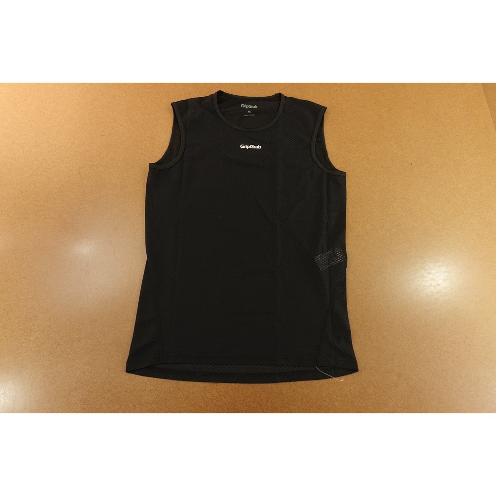 GripGrab Mens Medium Black Mesh Crew Neck Sleeveless Base Layer Tank Top NWOT